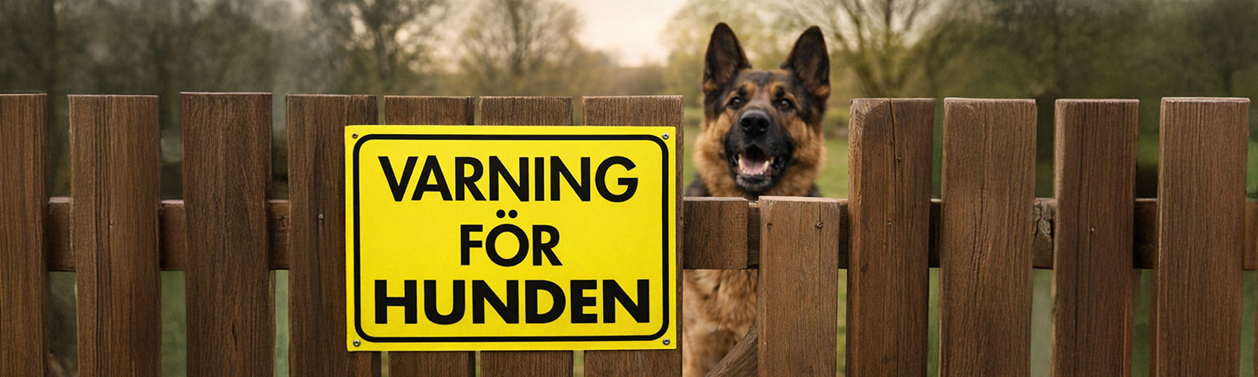 Varningsskylt till Hund