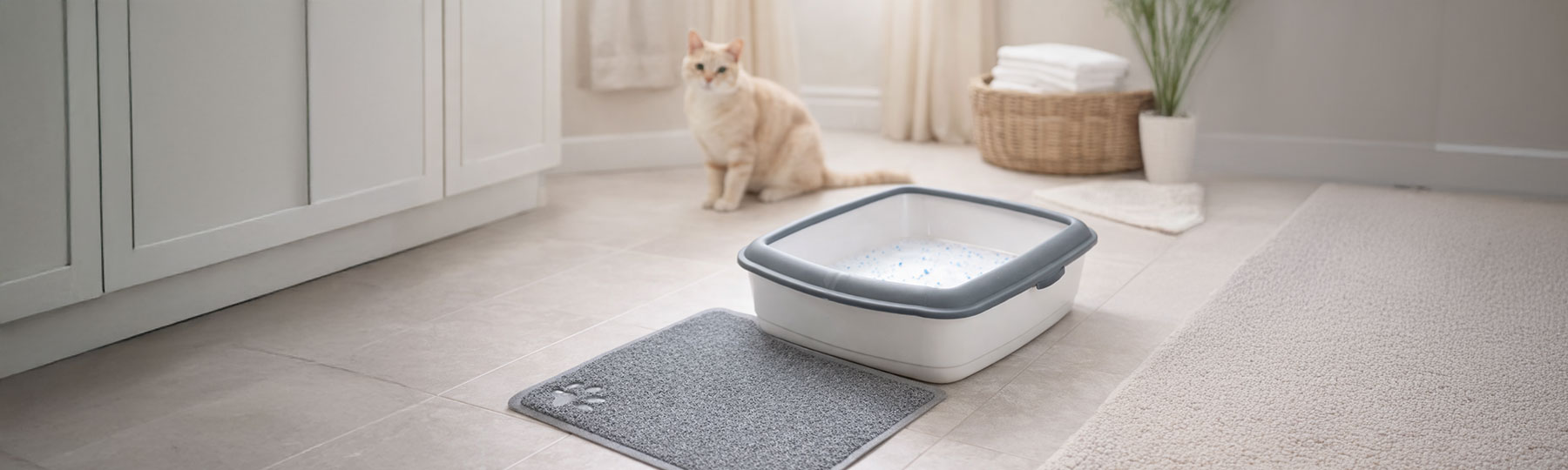 Kattsandsmatta till kattl&aring;da