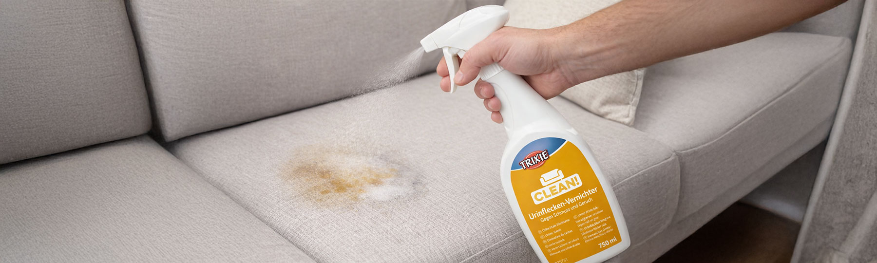 Reng&ouml;ringsspray mot urinfl&auml;ckar