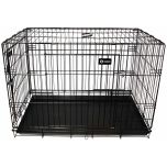 Ozami. Hundbur Svart. Transportbur i kraftigt metallgaller. 