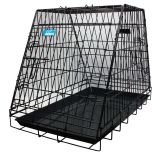 Ozami. Hundbur Pyramid Svart. Transportbur i kraftigt metallgaller. 