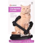 Kattsele med Koppel Svart