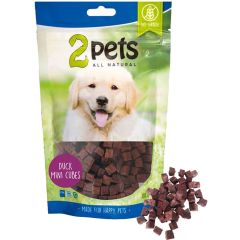 2Pets. Hundgodis MiniCubes Anka. Små belöningsbitar med anka.
