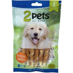 2Pets. Tuggpinnar Kyckling 12cm/6-pack. Vita tuggpinnar med kyckling.