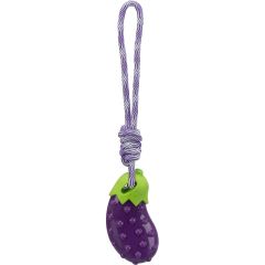 Hundleksak Aubergine på rep