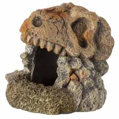 Ozami. Dekoration Fossil Grotta S. Tuff grotta med imponerande gap och väderbitna stenar.