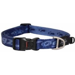 Rogz. Rogz Alpinist Halsband Blå. Behagligt och skonsamt halsband med text och tassmotiv.