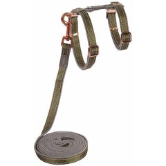 Rogz. Rogz UrbanCat Sele Olivgrön. Kattsele med koppel i fin pastellfärg och eleganta roséguldsdetaljer.