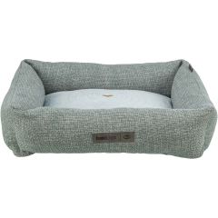 Trixie. Bädd Viviana Blå/Grå. Värmande bädd med vävt tyg och innerdyna i len sammetslook.