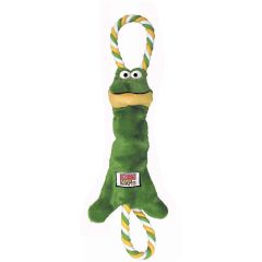 Kong Tugger Knots Frog. Slitstark dragleksak med rep och pip. 