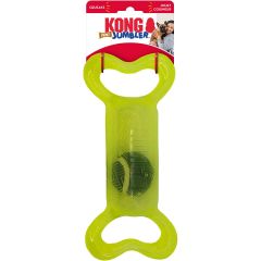 Kong Jumbler Tug S/M. Tålig dragleksak med boll och pip.