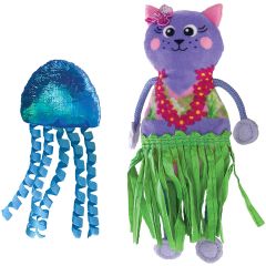 Kong Cat Tropics Hula 2-pack. Tropiska leksaker med kattmynta. 