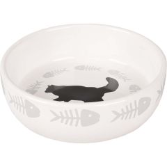 Flamingo. Keramikskål Katt Enkel. Stilren keramikskål för katt. 