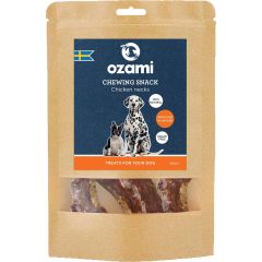 Ozami Premium Chicken Necks. Naturliga torkade kycklinghalsar av svensk råvara. 