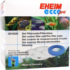 Eheim Ecco Filterset Blå/Vit 5p. Filtermattor för akvariefilter. 