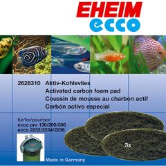 Eheim Ecco Kolfilter 3p. Filtermatta med aktivt kol. 