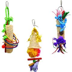 Ozami. Fågelleksak Caribbean Fun Mix. Fågelleksak med mixade naturmaterial.