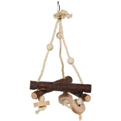 Ozami. Fågelleksak Natur Sving. Fågelgunga helt i naturliga material. 