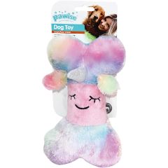 Pawise. Leksak Rainbow World Bone. Mjuk hundleksak i benform. 