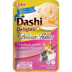 Dashi Delights Delicate Flakes Chicken Salmon. Kycklingflingor med lax i dashi gelé. 