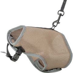 Trixie. Kattsele med koppel Mjuk Taupe. Luftig kattsele med reflexdetaljer.