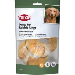 Trixie. Denta Fun Kaninringar 100 g. Tuggringar med kycklingbröst.