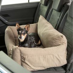 Trixie. Bilsäte Manchester Taupe. Bilsits för små hundar.