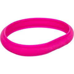 Trixie. Flash Light Band USB Rosa 50cm. Extra brett för långhåriga hundar.