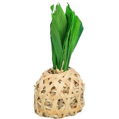 Trixie. Smådjursleksak Ananas av bambu. Leksak av bambu, majsblad och hö.