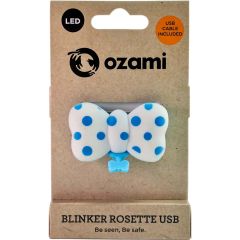 Ozami Blinker Rosett Blå. LED-blinker rosett till halsband.