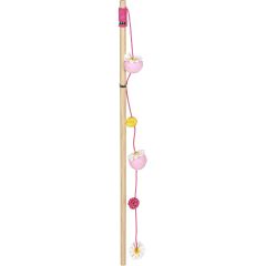 Ozami. Kattvippa Daisy Chain Rosa. Kattvippa i trä med färgglada pompoms.