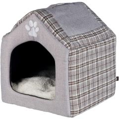 Rutig igloo i form av ett hus