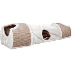 Lång plyschtunnel med två klösgrottor