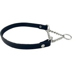 Läderhalsband med kedja