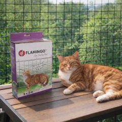 Flamingo. S&auml;kerhetsn&auml;t Svart. Kattn&auml;t f&ouml;r balkong och uteplats. 