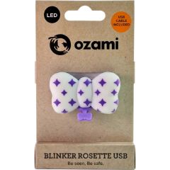 Ozami Blinker Rosett Lila. LED-blinker rosett till halsband.